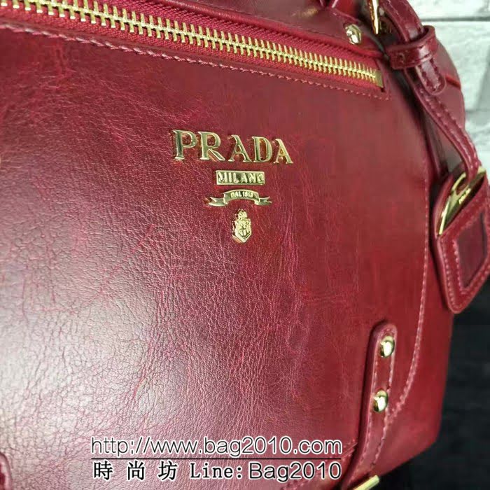 普拉達PRADA原單 PRADA0828原版油臘皮 手提肩背包 PHY1115